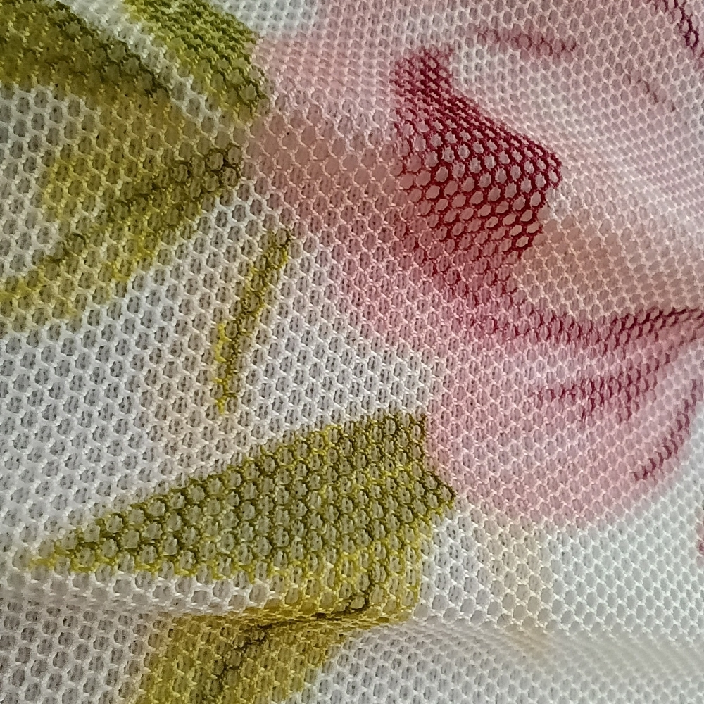 Floral Lace Trim Cami Tank Top - Pink Roses on White - Picture 6 of 8